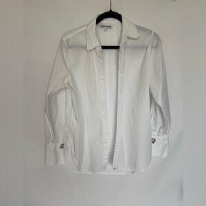 Elizabeth and James White Casual Button Down Shirt size s